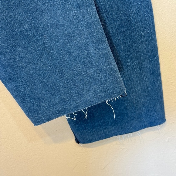 Good American Anthro Good Waist Raw Step Hem High Waisted Stretchy Skinny Jeans - Picture 9 of 14